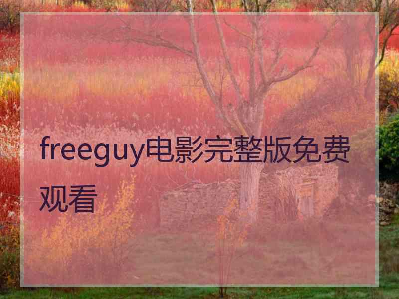 freeguy电影完整版免费观看