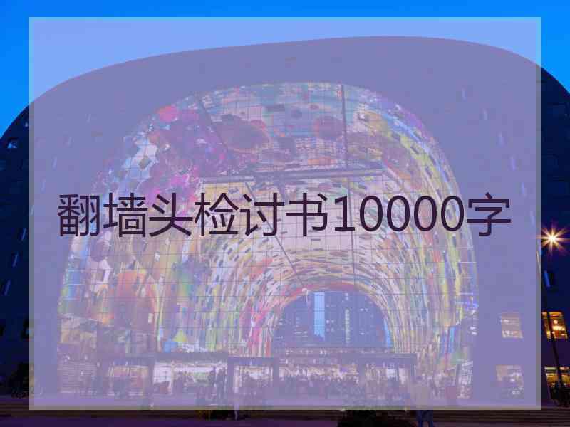 翻墙头检讨书10000字