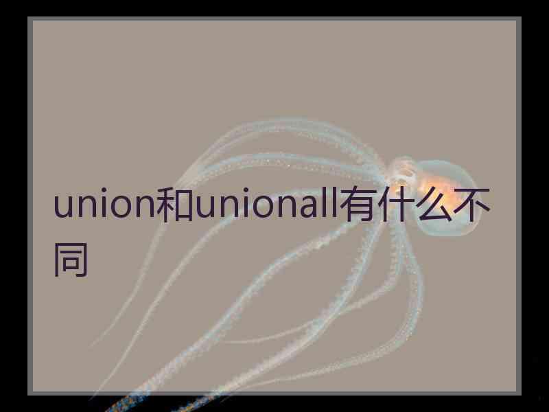 union和unionall有什么不同