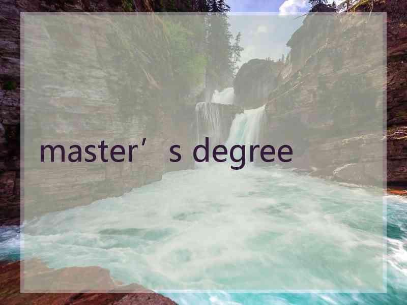 master’s degree