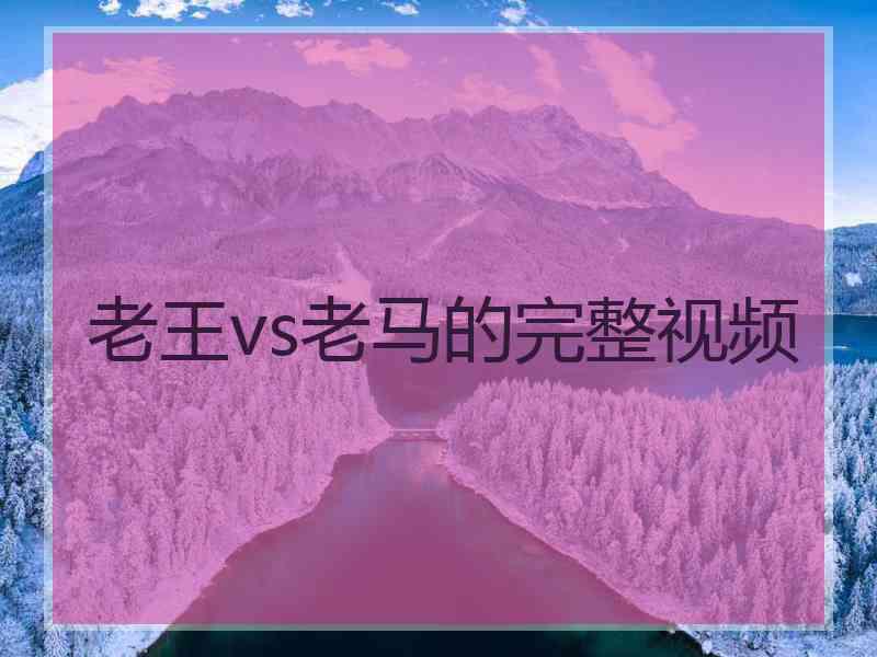 老王vs老马的完整视频