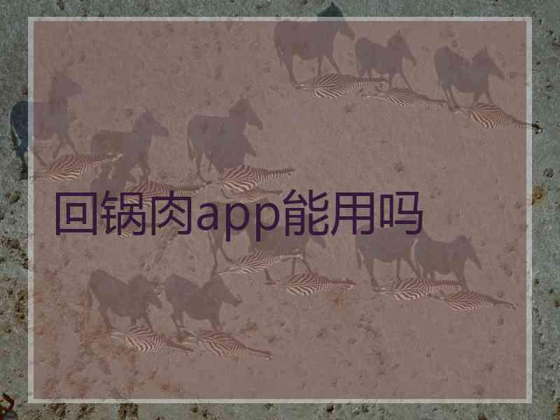 回锅肉app能用吗