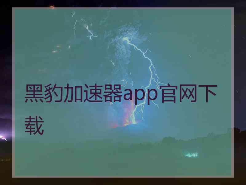 黑豹加速器app官网下载