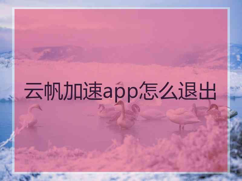 云帆加速app怎么退出