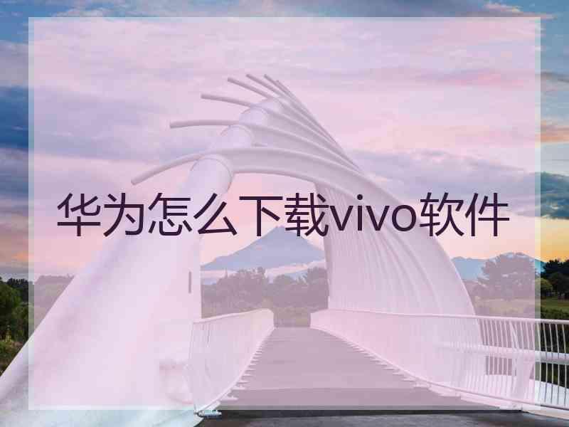 华为怎么下载vivo软件