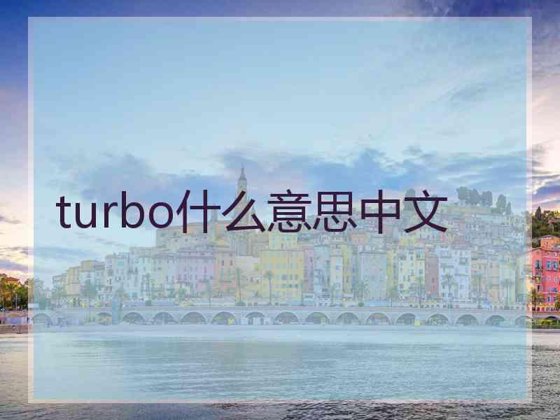 turbo什么意思中文