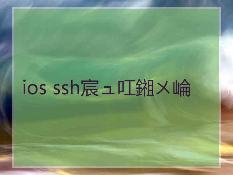 ios ssh宸ュ叿鎺ㄨ崘