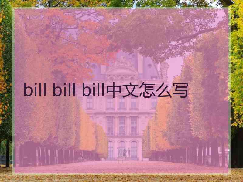 bill bill bill中文怎么写