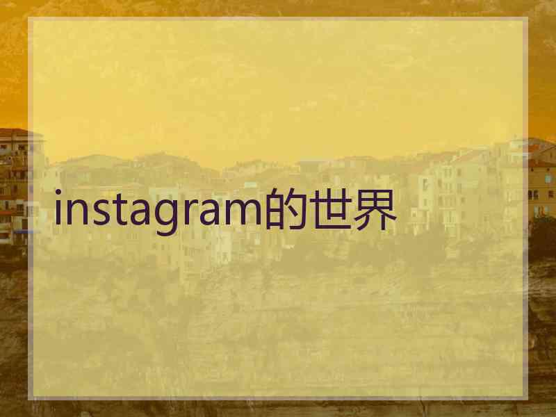 instagram的世界