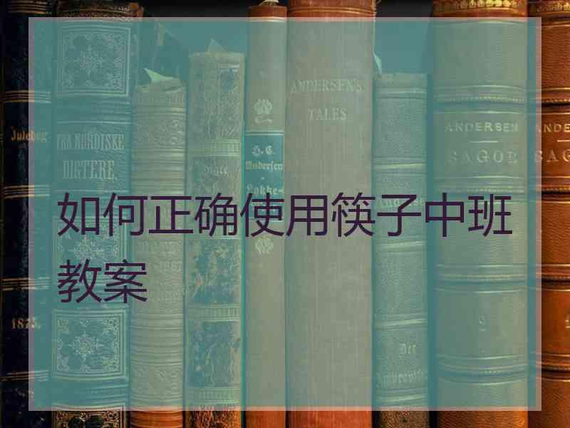 如何正确使用筷子中班教案